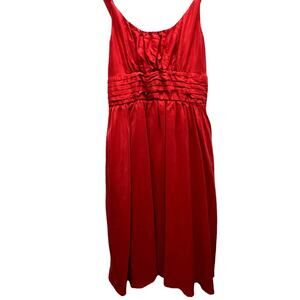 Moulinette Soeurs Anthropologie Silk Red, Lined Sleeveless Dress Size 2
